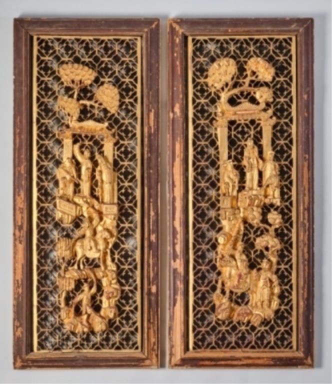 PAIR OF ANTIQUE ORIENTAL GILTWOOD 3a8250
