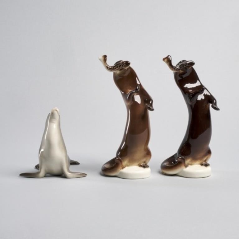 LOMONOSOV PORCELAIN OTTERS & SEALA