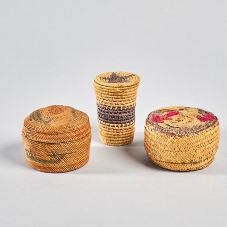 FIRST NATIONS BASKETSThree miniature