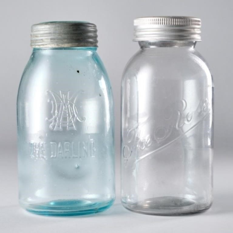 TWO PRESERVE JARSTwo preserve jars: