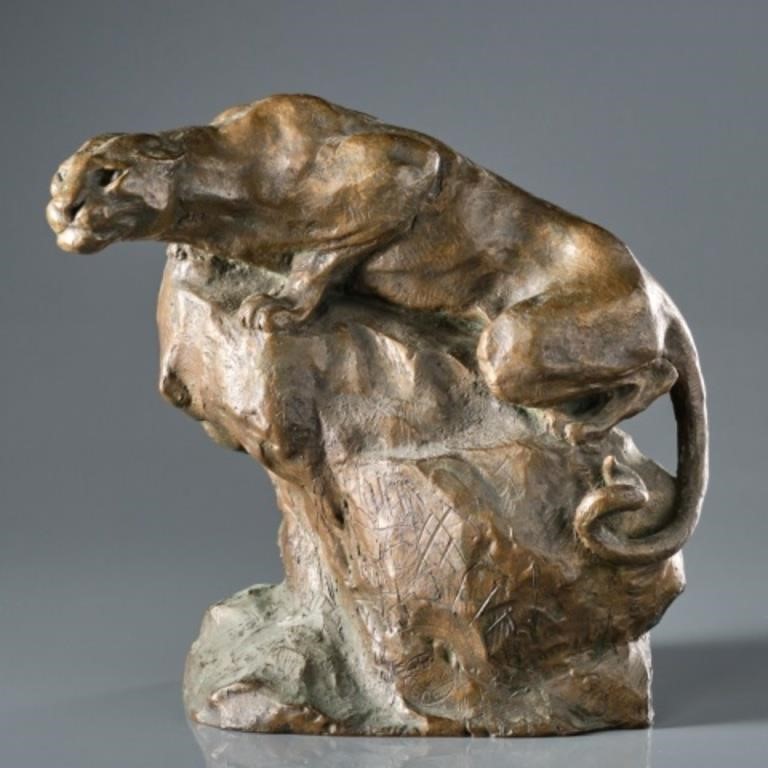 19TH C BRONZE PANTHER BY JOHN 3a86c2