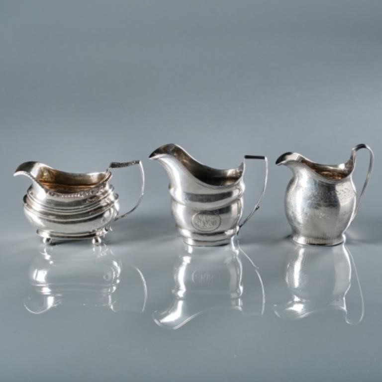 THREE GEORGIAN STERLING SILVER