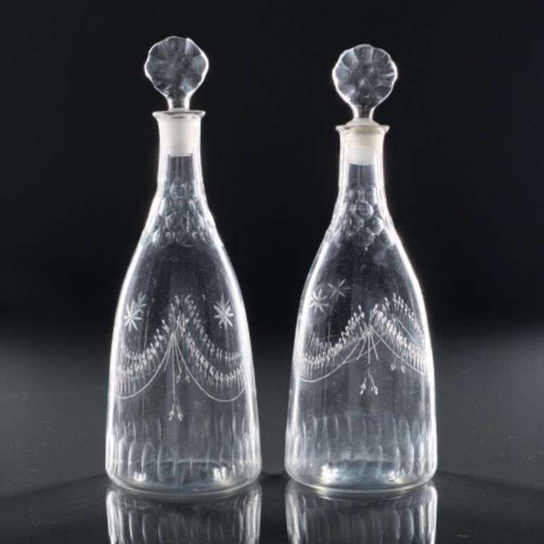 PAIR OF GEORGIAN CUT GLASS DECANTERSEngland,