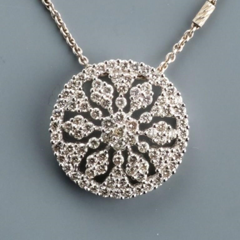 18K GOLD DIAMOND PENDANT WITH SILVER