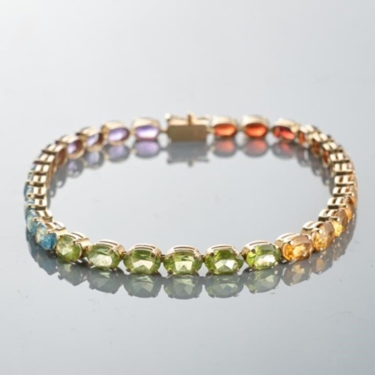 14K GOLD GEMSTONE BRACELETA 14kt yellow