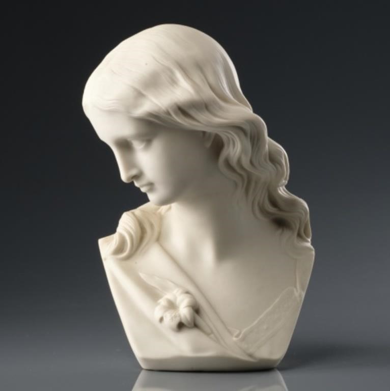 PARIAN FEMALE BUSTA parian bust, England,