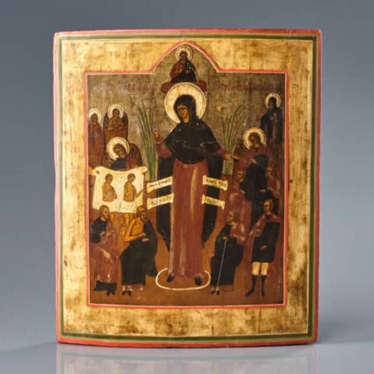 RUSSIAN ICON OF HOLY MOTHERA Russian 3a87d4