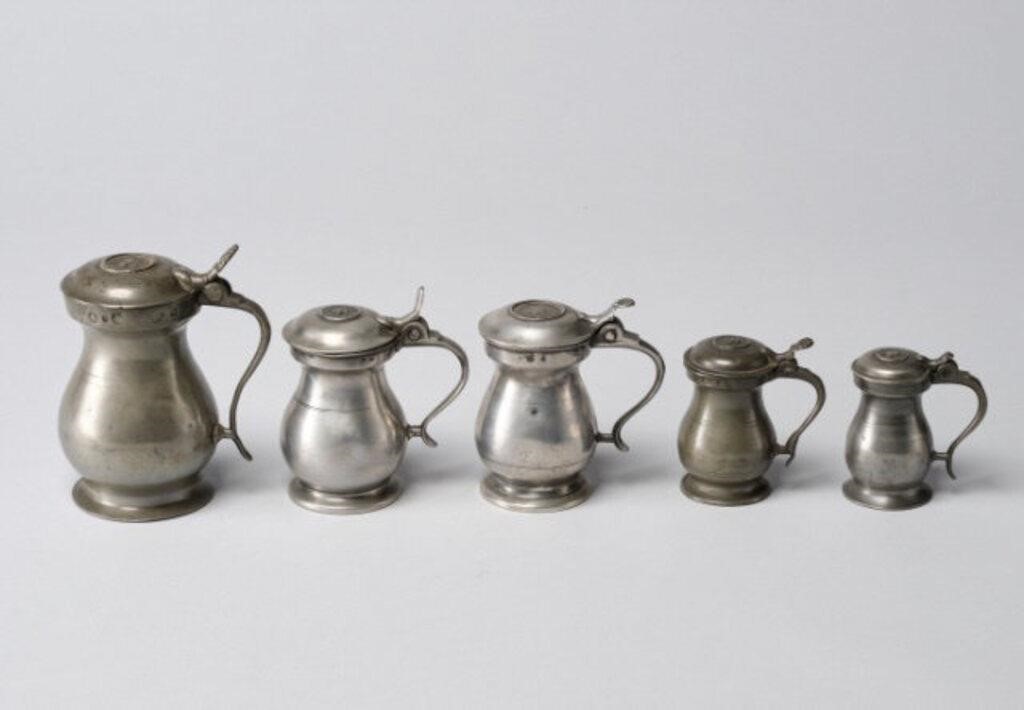 PEWTER MEASURESFive 19th century 3a8887