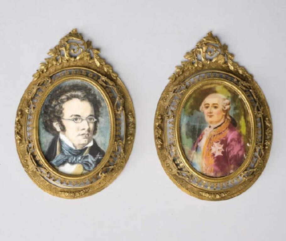 MINIATURE PORTRAITSTwo portrait miniatures