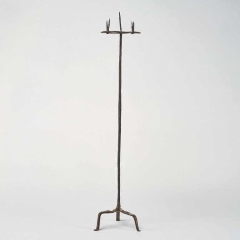 14TH C. WROUGHT IRON CANDELABRUMA Medieval