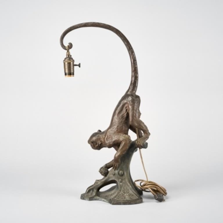 SPELTER TABLE LAMPAn anthropomorphic 3a8957