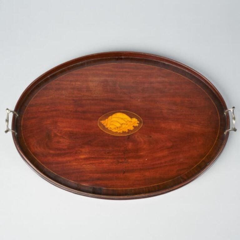 GEORGIAN INLAID MAHOGANY TEA TRAYA