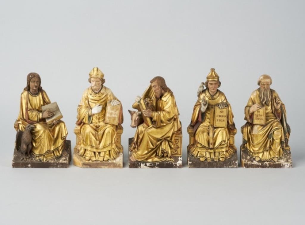 CARVED GILDED SAINTSA group of 3a897b