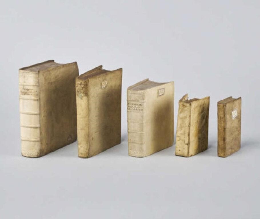 DUTCH VELLUM BOUND RELIGION BOOKSFive 3a8996