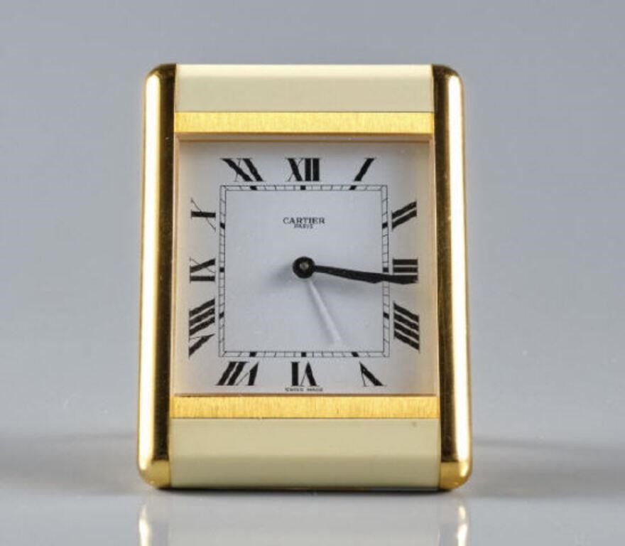 CARTIER PARIS TRAVELLING ALARM CLOCKA