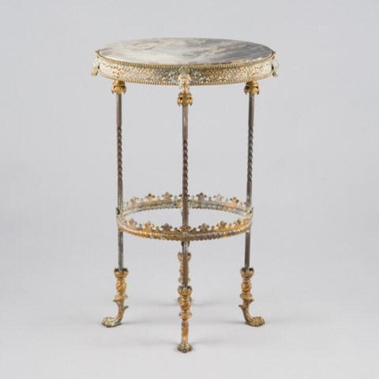 MARBLE TOPPED GILT WROUGHT IRON 3a8aae