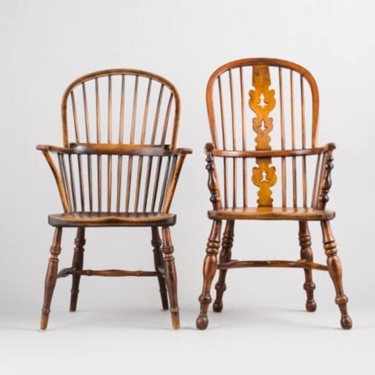 WINDSOR ARM CHAIRS 19TH CENTURYTwo 3a8ae2