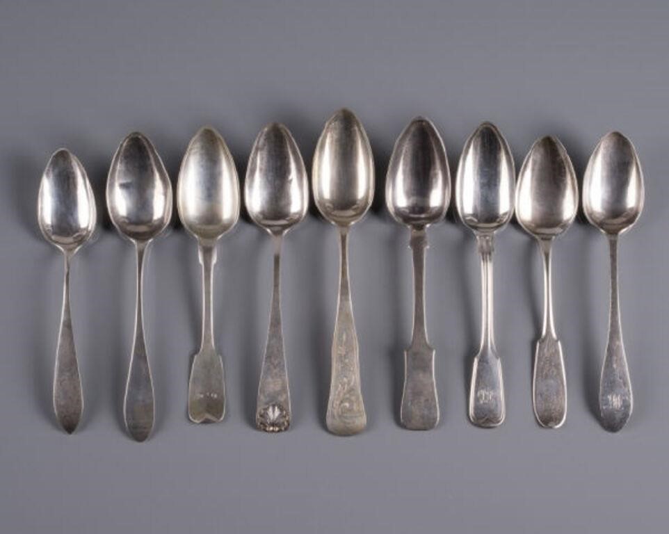 COIN SILVER SERVING SPOONSA group