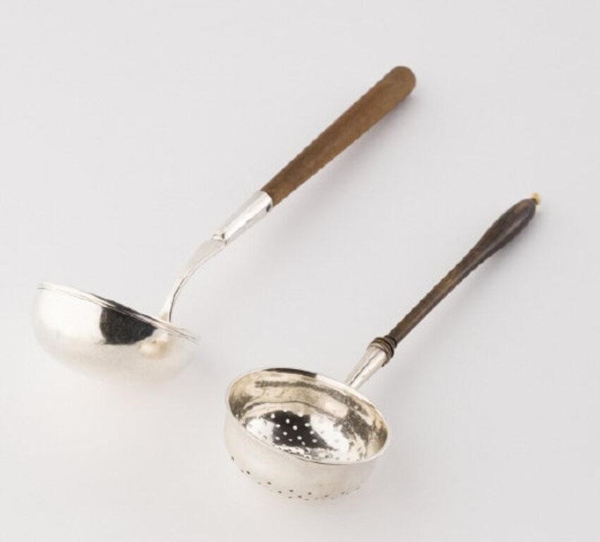 SILVER LADLES, 18TH CENTURYTwo late