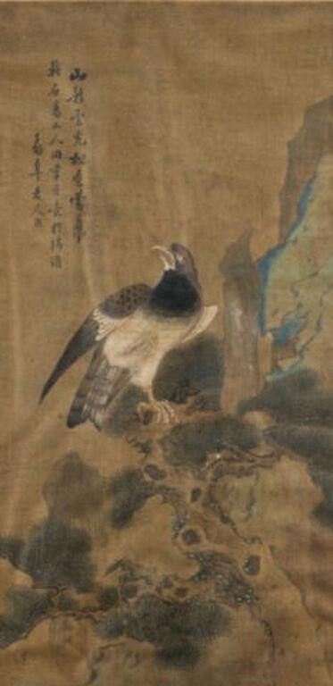 CHINESE PAINTING ON SILK 19TH 3a8b26