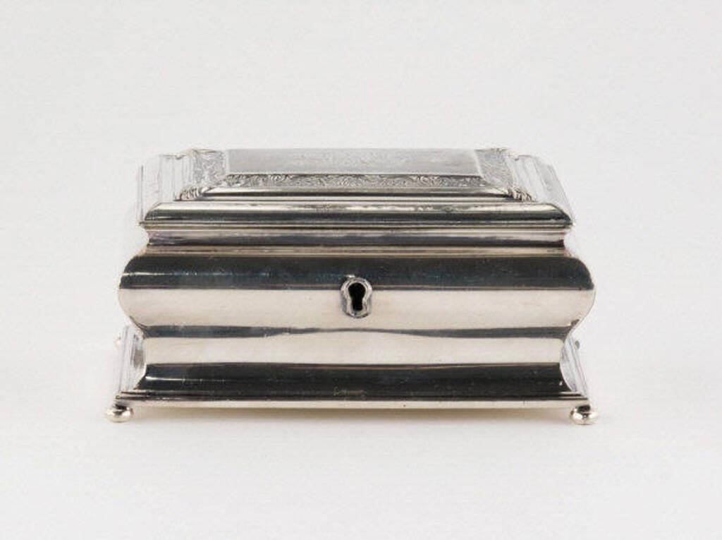 SILVER PLATED JEWELLERY CASKETAn