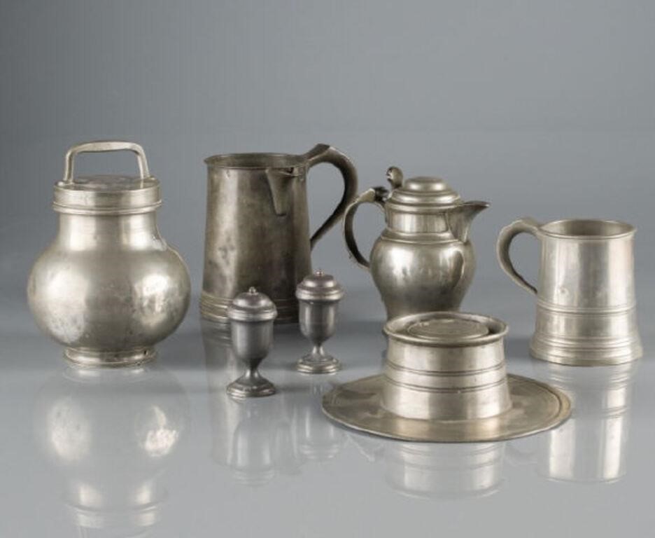 PEWTER WAREA group of antique pewter