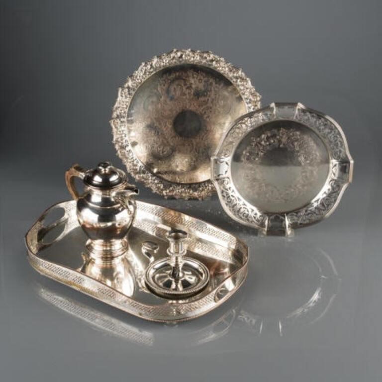 BRITISH SILVER PLATED TABLEWARE, 19TH