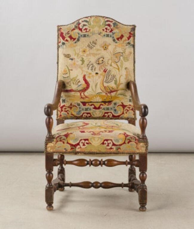 LOUIS XIII UPHOLSTERED ARMCHAIRA