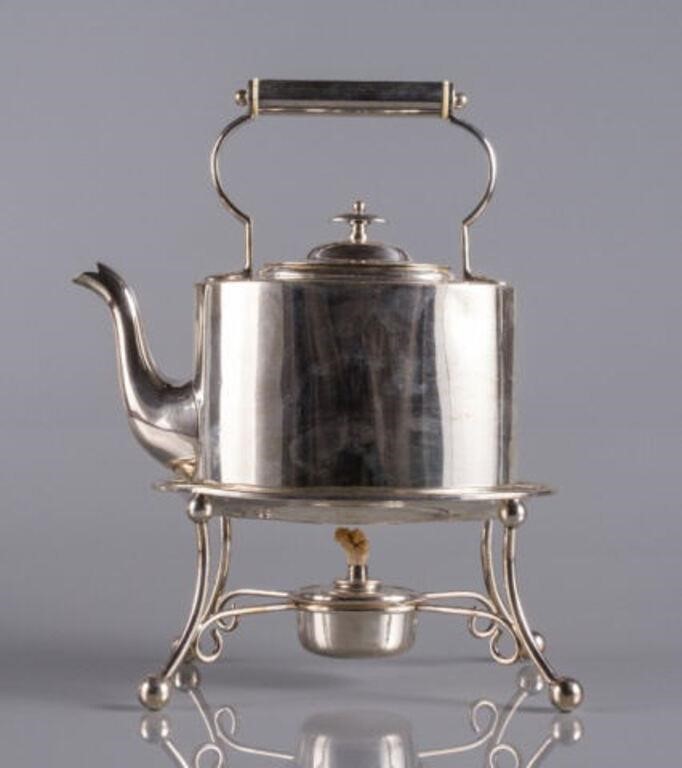 SILVER PLATED SPIRIT KETTLE & BURNERAn