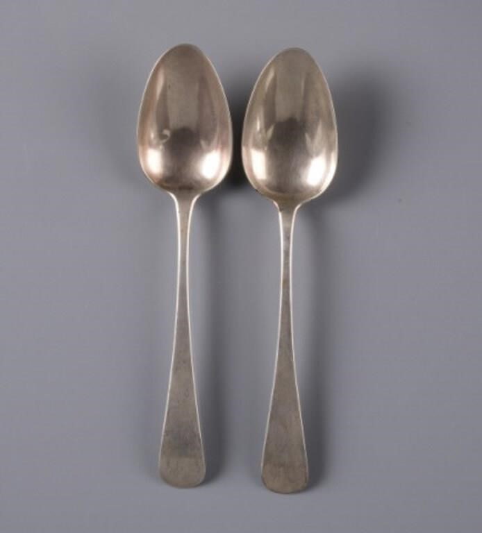 PAIR OF EARLY CANADIAN SILVER TABLESPOONSA