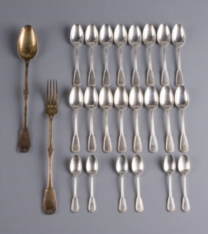 MATCHING SETS GERMAN SILVER SPOONS