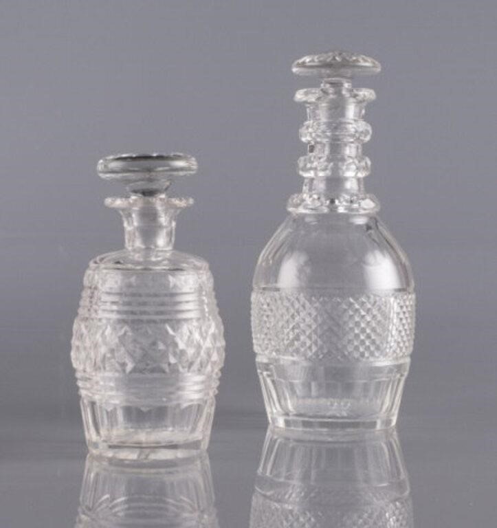 ENGLISH CUT GLASS DECANTERS 19TH 3a8d0f