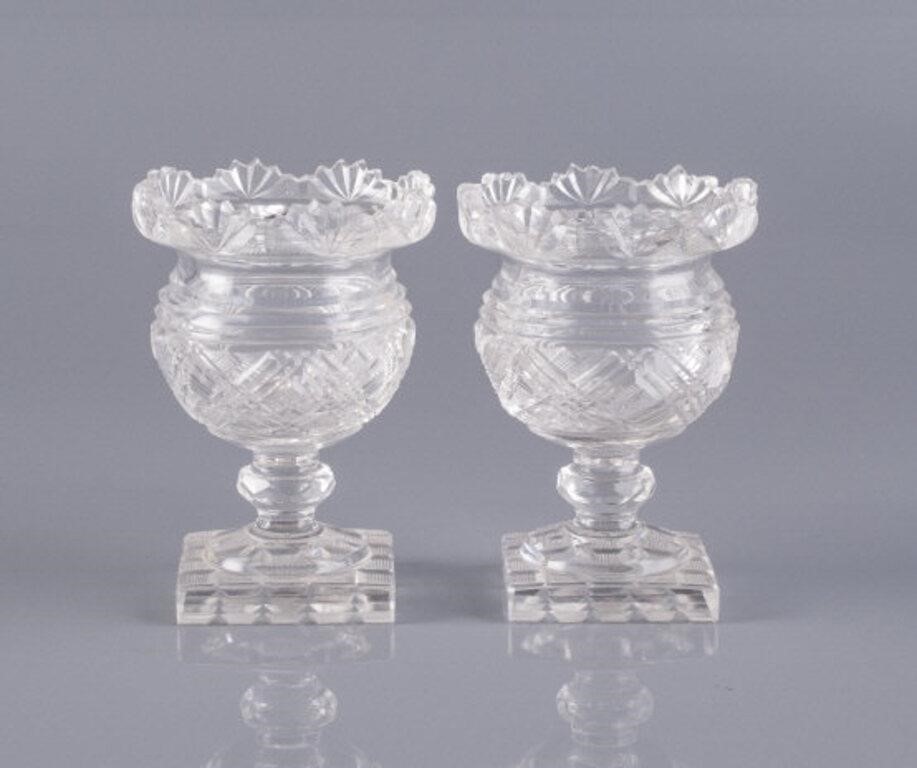 PAIR OF ANGLO IRISH CUT GLASS SWEETMEAT 3a8d3a