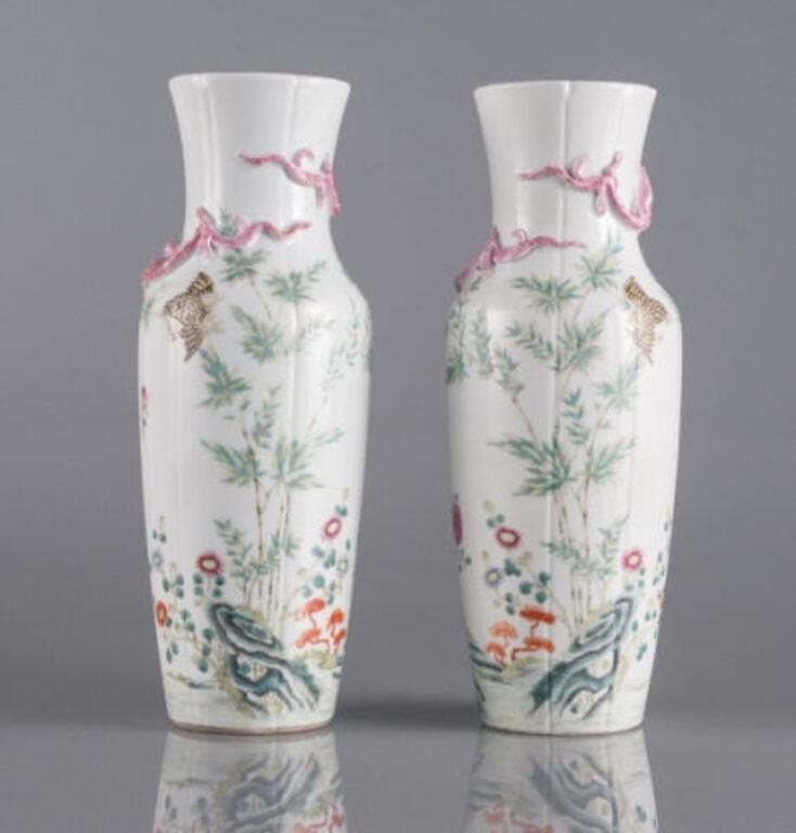 PAIR OF CHINESE FAMILLE ROSE QUAIL 3a8d54