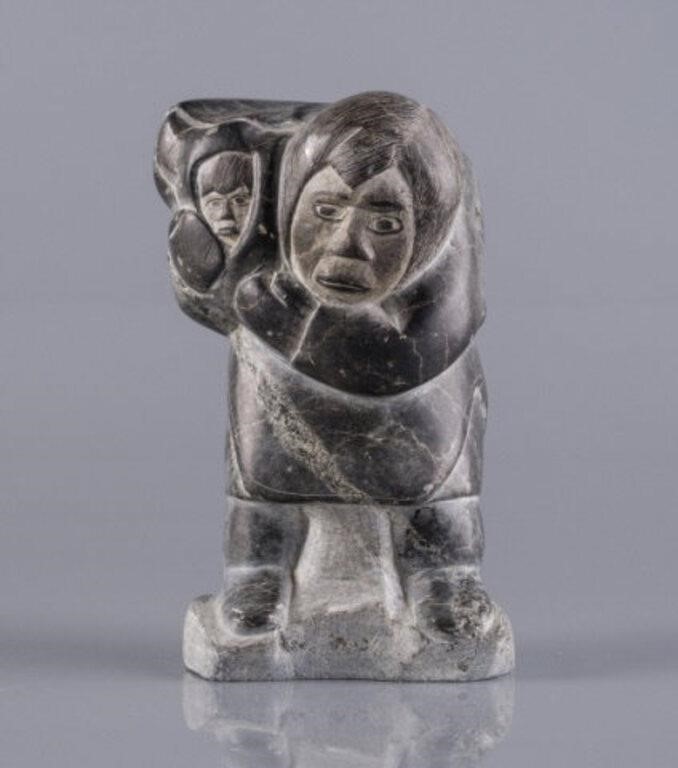 INUIT STONE CARVING OF MOTHER &