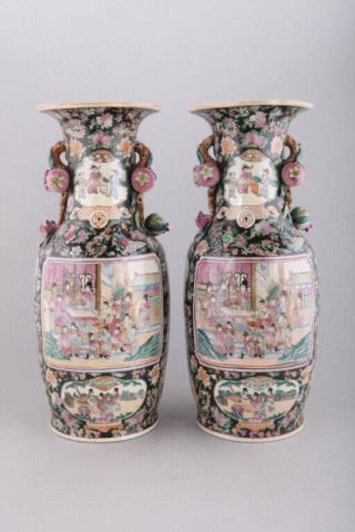 PAIR OF CHINESE EXPORT STYLE BALUSTER