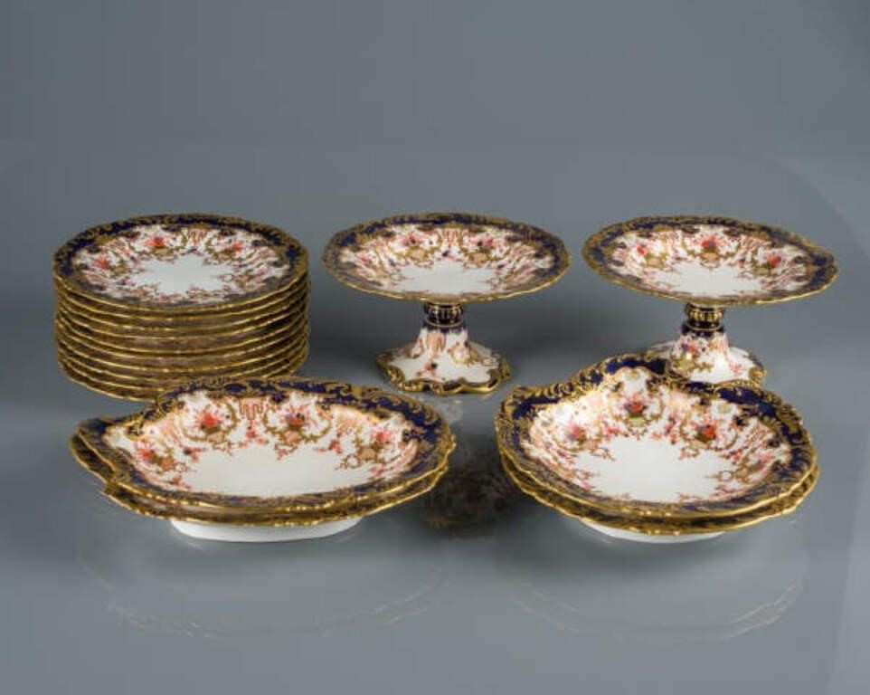 ROYAL CROWN DERBY PORCELAIN DESSERT