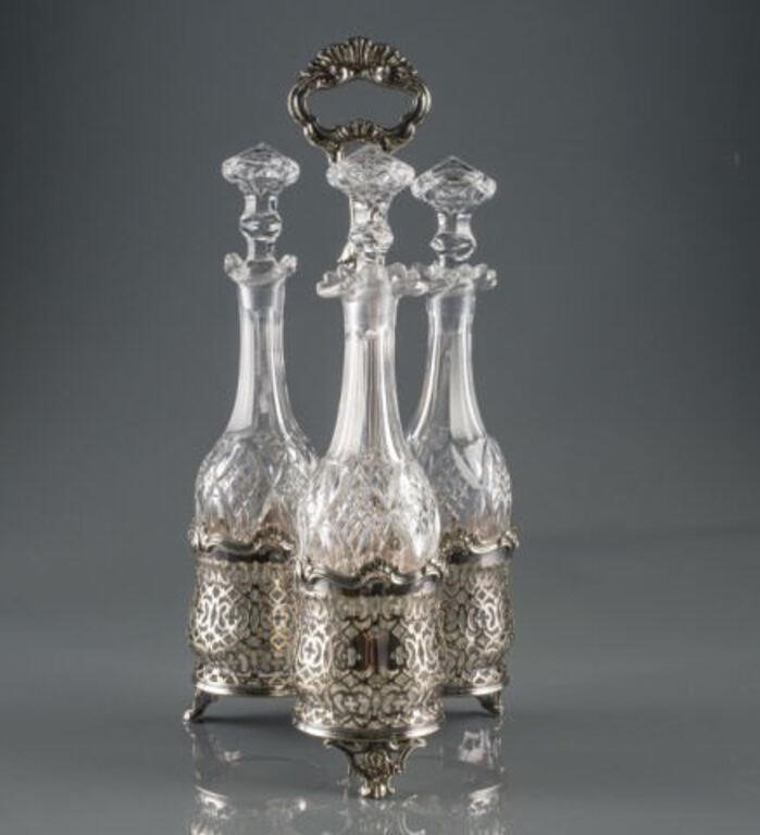 VERY GOOD SILVER PLATED DECANTER