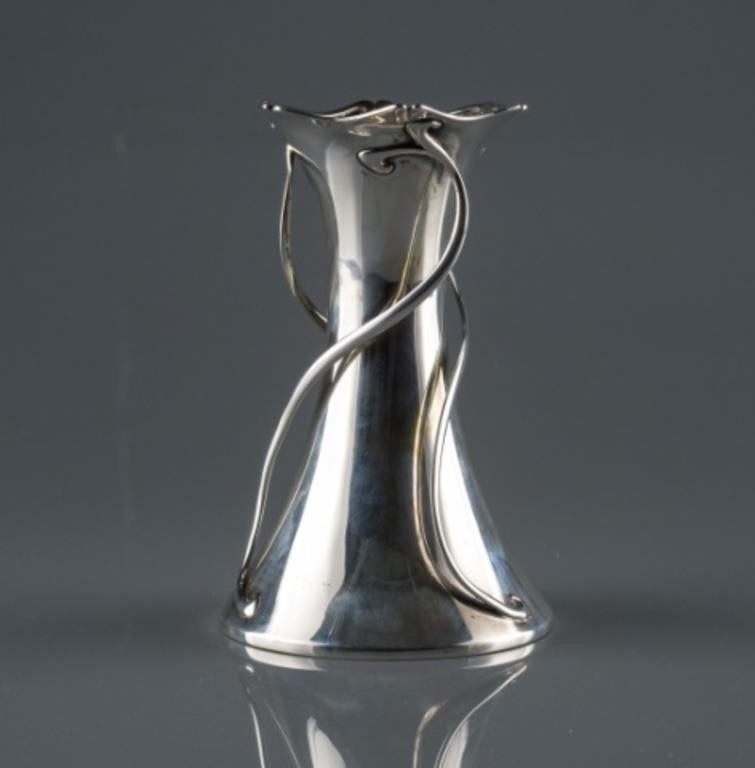 BRITISH STERLING SILVER VASEAn