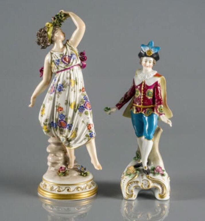 GERMAN PORCELAIN FIGURINESTwo early