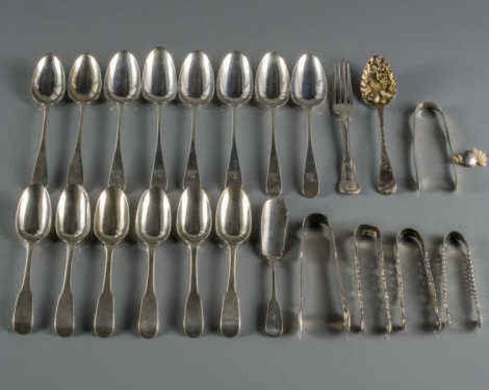 GROUP OF GEORGIAN SILVER FLATWAREA 3a8e5d