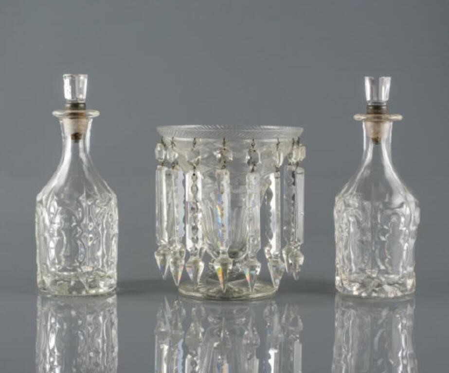 GLASS DECANTERS & VASEA grouping