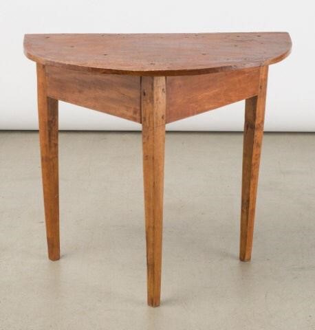 SMALL HALF MOON PINE TABLE, QUEBEC,