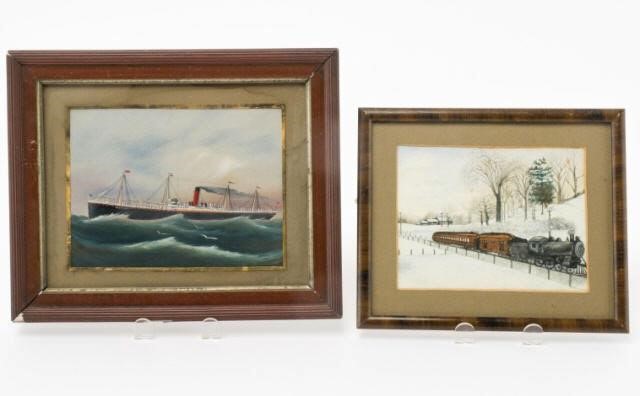 PAINTINGS OF PASSENGER TRAIN & MERCHANT