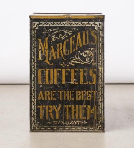 LARGE MARCEAU S STORE COFFEE TIN  3a8f3a