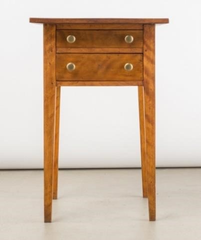 TWO-DRAWER SIDE TABLE, ONT., CA.1850An