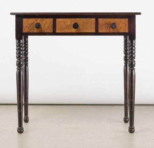 TURNED LEG SHERATON TABLE, CA. 1850A