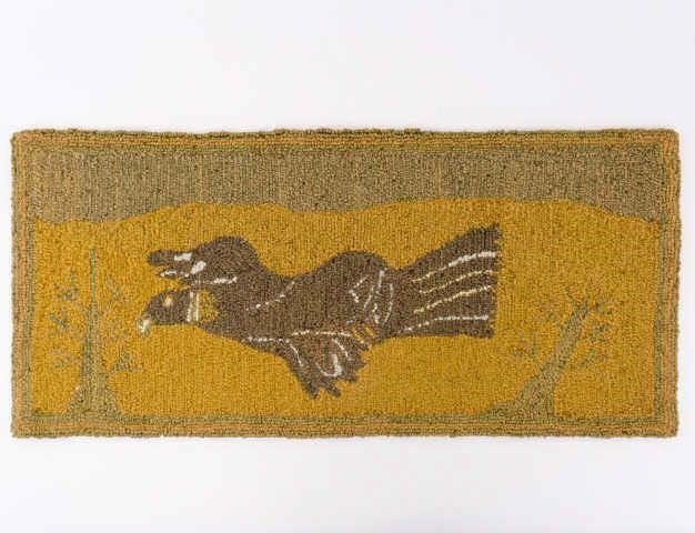 HOOKED RUG OF PASSENGER PIGEON  3a8fee