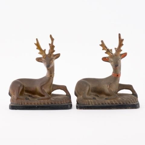 PAIR OF CHALKWARE DEER LATE 19TH 3a8ffc