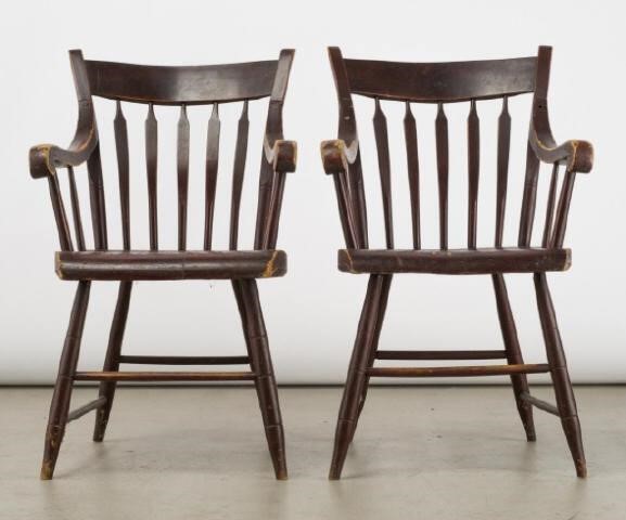 PAIR OF ARROWBACK ARMCHAIRS, ONT.,